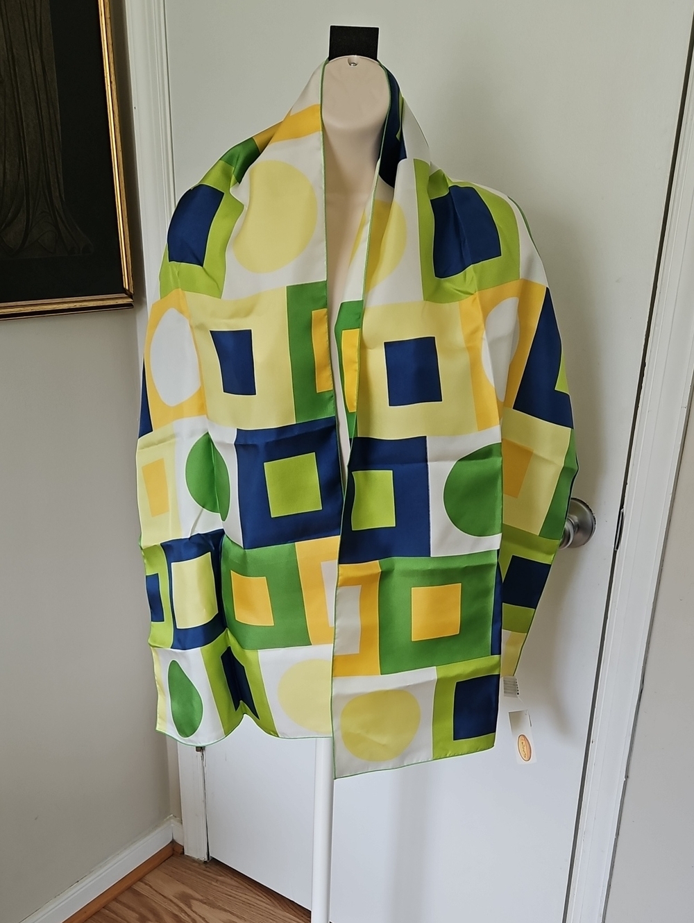 NWT Vintage Talbots Geoetric Mod Silk Scarf